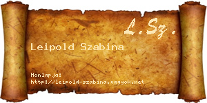 Leipold Szabina névjegykártya